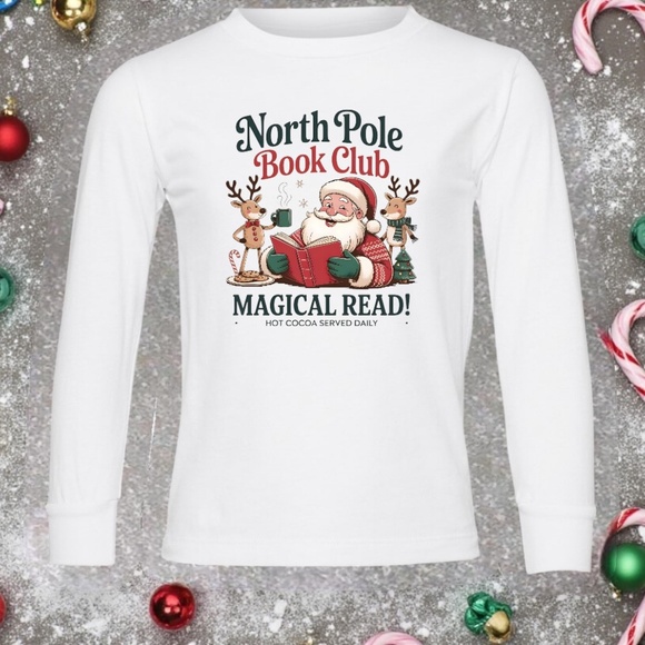 North Pole Book Club T-shirt long sleeve Boy or Girl 2 3 4 5 6 7 8 10 S-XL read - Picture 4 of 9